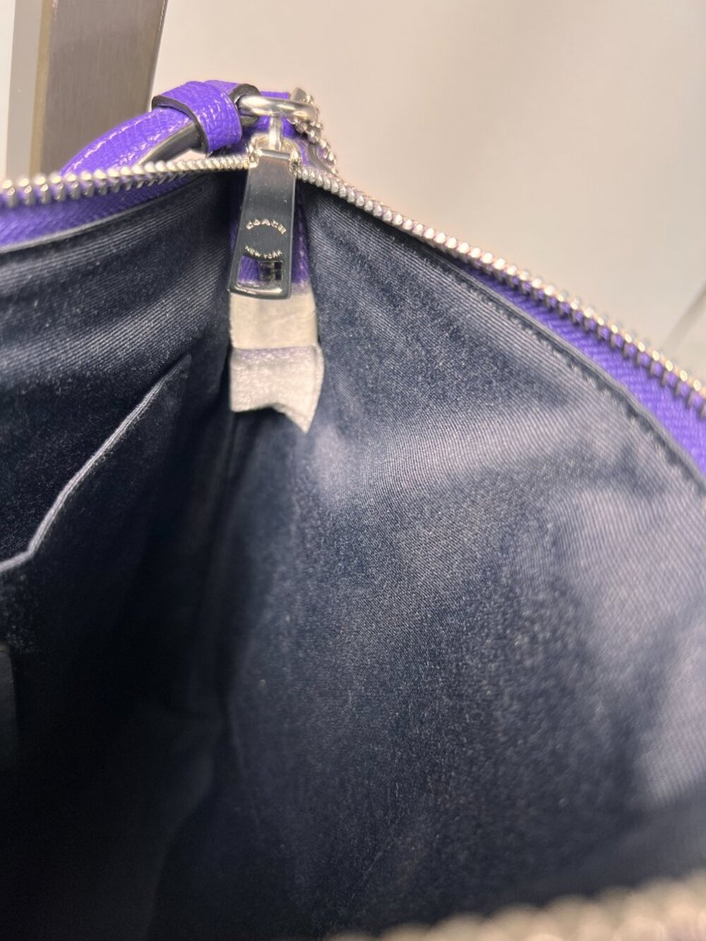 COACH Rowan File Crossbody Bag Leather Sport Purple Silver NWOT - Picture 8 of 11